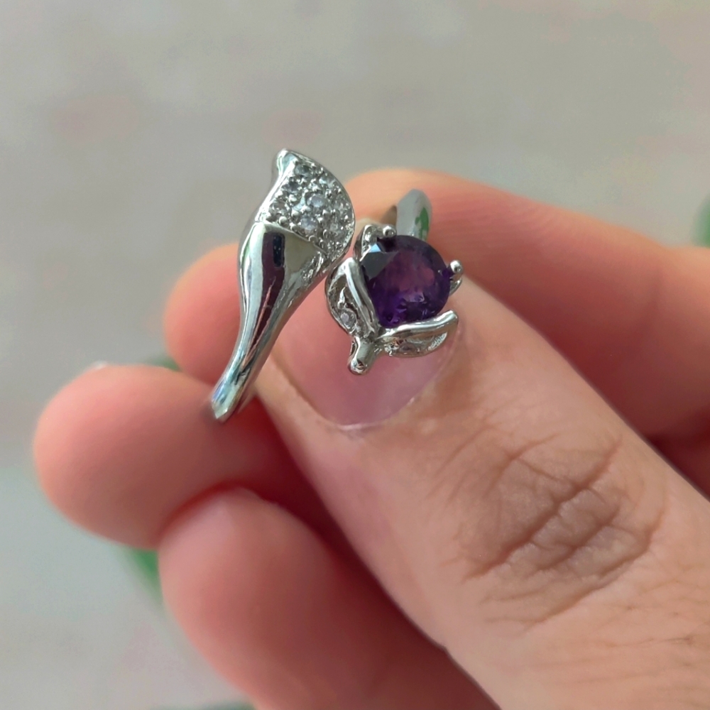 Amethyst fox ring
